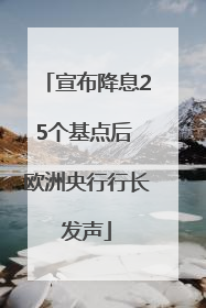 宣布降息25个基点后 欧洲央行行长发声