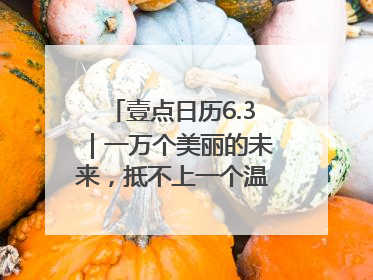 壹点日历6.3｜一万个美丽的未来，抵不上一个温暖的现在！早安