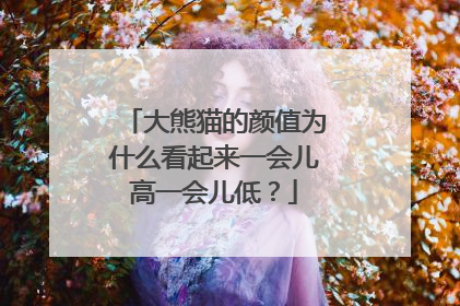 大熊猫的颜值为什么看起来一会儿高一会儿低？