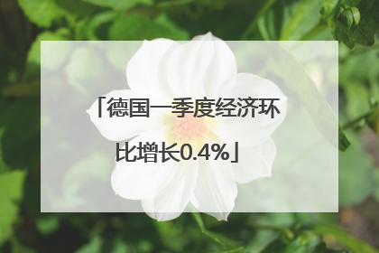 德国一季度经济环比增长0.4%