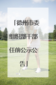 德州市委组织部干部任前公示公告