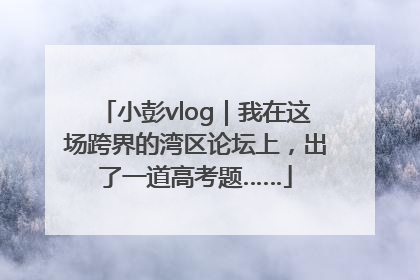 小彭vlog｜我在这场跨界的湾区论坛上，出了一道高考题……