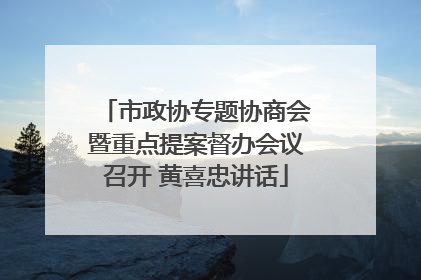 市政协专题协商会暨重点提案督办会议召开 黄喜忠讲话