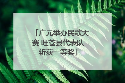 广元举办民歌大赛 旺苍县代表队斩获一等奖