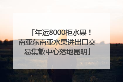 年运8000柜水果！南亚东南亚水果进出口交易集散中心落地昆明