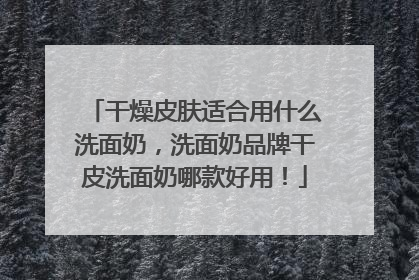 干燥皮肤适合用什么洗面奶，洗面奶品牌干皮洗面奶哪款好用！