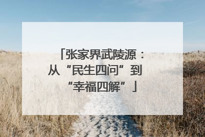 张家界武陵源：从“民生四问”到“幸福四解”