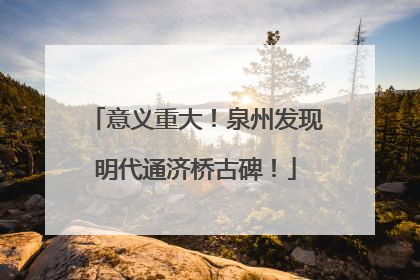 意义重大！泉州发现明代通济桥古碑！