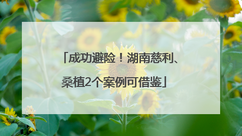 成功避险！湖南慈利、桑植2个案例可借鉴