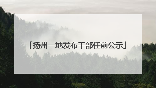 扬州一地发布干部任前公示