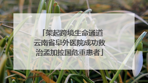架起跨境生命通道 云南省阜外医院成功救治孟加拉国危重患者