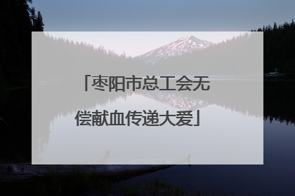 枣阳市总工会无偿献血传递大爱