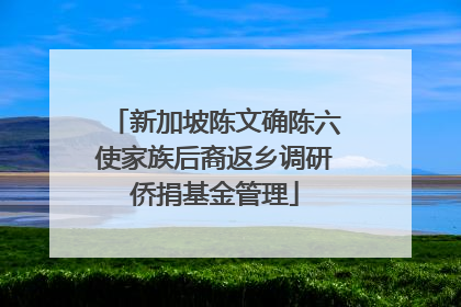 新加坡陈文确陈六使家族后裔返乡调研侨捐基金管理