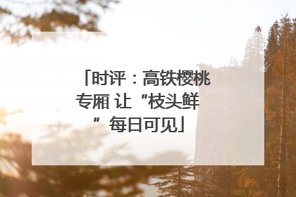 时评：高铁樱桃专厢 让“枝头鲜”每日可见