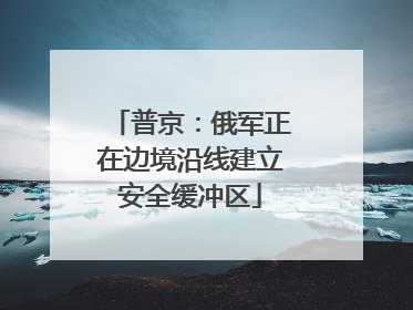 普京：俄军正在边境沿线建立安全缓冲区