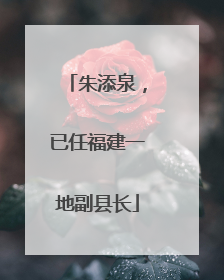 朱添泉，已任福建一地副县长