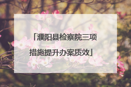 濮阳县检察院三项措施提升办案质效
