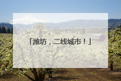 潍坊，二线城市！
