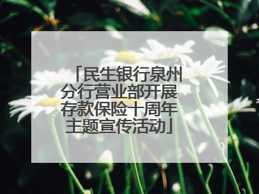 民生银行泉州分行营业部开展存款保险十周年主题宣传活动
