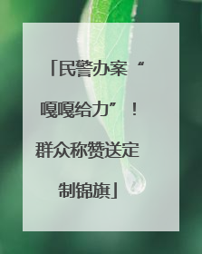 民警办案“嘎嘎给力”！群众称赞送定制锦旗