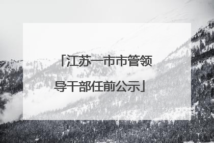 江苏一市市管领导干部任前公示