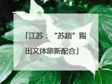 江苏：“苏超”踢出文体旅新配合