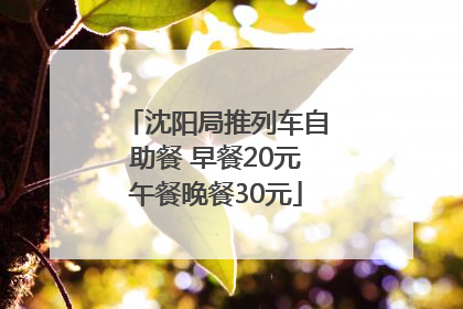 沈阳局推列车自助餐 早餐20元午餐晚餐30元