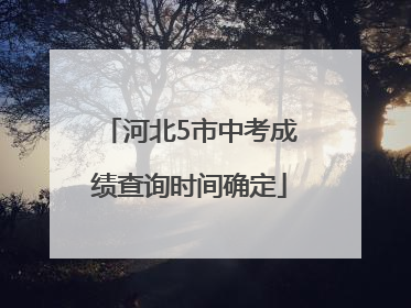 河北5市中考成绩查询时间确定