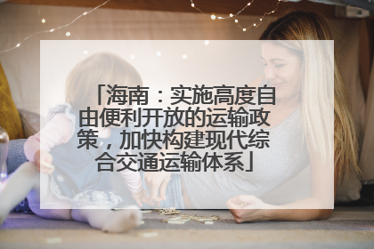 海南：实施高度自由便利开放的运输政策，加快构建现代综合交通运输体系
