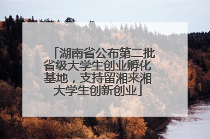 湖南省公布第二批省级大学生创业孵化基地，支持留湘来湘大学生创新创业