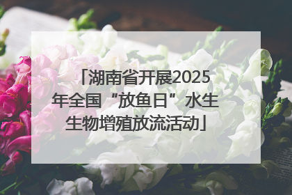 湖南省开展2025年全国“放鱼日”水生生物增殖放流活动