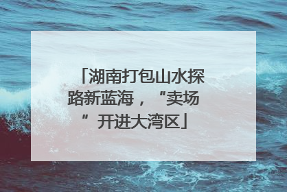湖南打包山水探路新蓝海，“卖场”开进大湾区