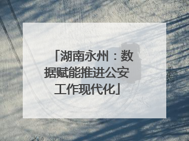 湖南永州：数据赋能推进公安工作现代化