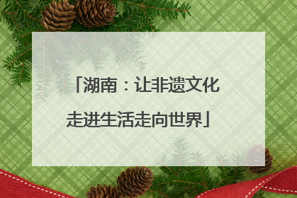 湖南：让非遗文化走进生活走向世界