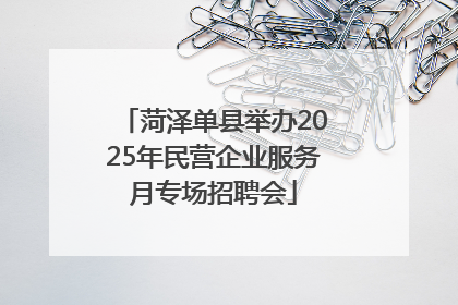 菏泽单县举办2025年民营企业服务月专场招聘会