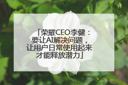 荣耀CEO李健：要让AI解决问题，让用户日常使用起来才能释放潜力