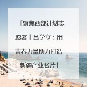 聚焦西部计划志愿者丨吕学亨：用青春力量助力打造新疆产业名片