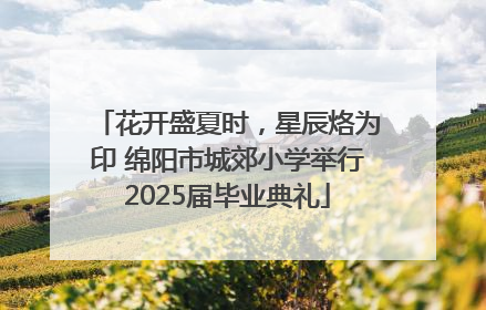 花开盛夏时，星辰烙为印 绵阳市城郊小学举行2025届毕业典礼