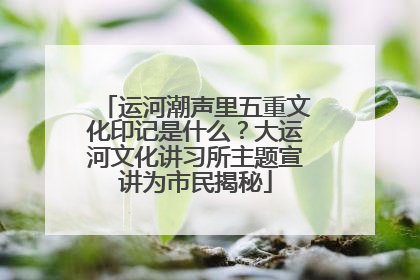 运河潮声里五重文化印记是什么？大运河文化讲习所主题宣讲为市民揭秘