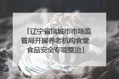辽宁省凤城市市场监管局开展养老机构食堂食品安全专项整治