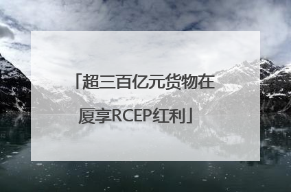 超三百亿元货物在厦享RCEP红利