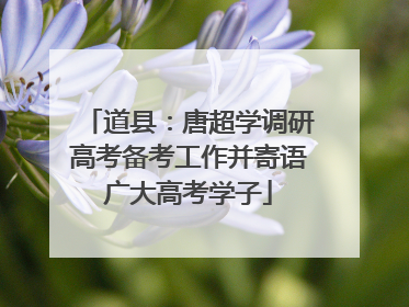 道县：唐超学调研高考备考工作并寄语广大高考学子