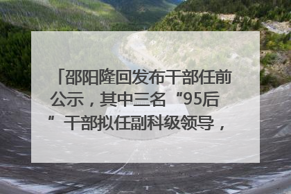 邵阳隆回发布干部任前公示，其中三名“95后”干部拟任副科级领导，均系硕士选调生