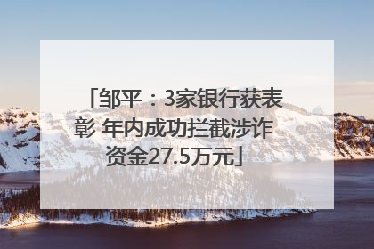 邹平：3家银行获表彰 年内成功拦截涉诈资金27.5万元