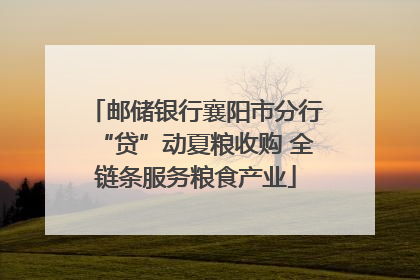 邮储银行襄阳市分行“贷”动夏粮收购 全链条服务粮食产业