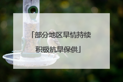 部分地区旱情持续 积极抗旱保供