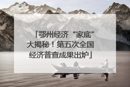 鄂州经济“家底”大揭秘！第五次全国经济普查成果出炉