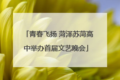 青春飞扬 菏泽苏菏高中举办首届文艺晚会
