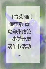 青艾缀门传楚韵 青岛郑州路第二小学开展端午节活动