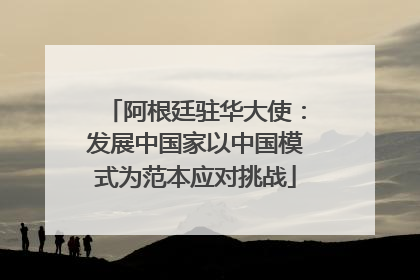 阿根廷驻华大使：发展中国家以中国模式为范本应对挑战